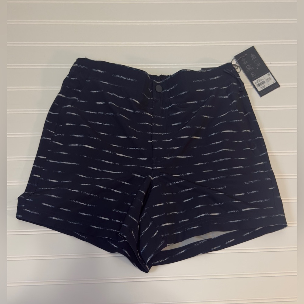 VRST Men’s 5” Resort Short Print Navy/Sand Washed Stripe